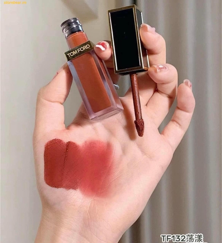 Son Kem Tom Ford Liquid Lip Luxe Matte 132 Heat Wave – Màu Đỏ Nâu Đất