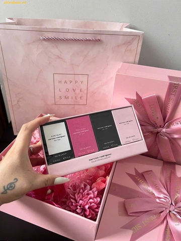 Set Nước hoa Narciso Rodriguez Mini 4 chai - Set nước hoa hộp quà hoa túi giấy thiệp