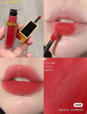 Son Kem Tom Ford Liquid Lip Luxe Matte 129 - Màu Đỏ Cam Đào