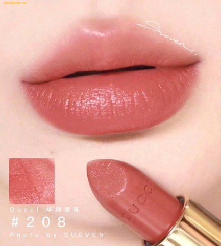 Son Môi Gucci Rouge À Lèvres Voile Lipstick 208 They Met In Argentina Màu Hồng Đất