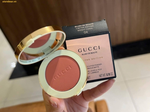 Phấn Má Hồng Gucci Blush De Beauté Limited Edition Cheeks & Eyes Powder 04 Bright Coral Cam Đào