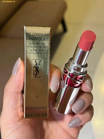 Son Dưỡng YSL Candy Glaze Lip Gloss Stick 13 Flashing Rose Màu Hồng Đào