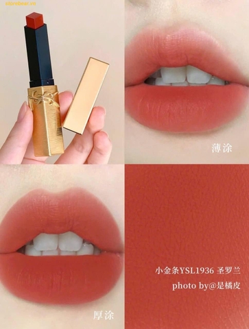 Son Ysl The Slim 1936 Limited Firey Era Màu Đỏ Cam Gạch - Fullbox