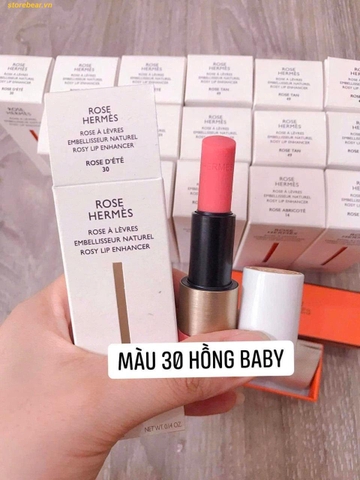 Son Dưỡng Hermès Rose Rosy Lip Enhancer 30 Rose Abricoté 4g – Màu Hồng San Hô