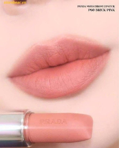 Son PRADA Monochrome Hyper Matte Lipstick P60 Brick Pink hồng cam nude