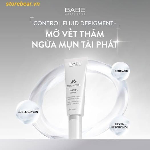 Kem dưỡng sáng da, mờ thâm nám Babe Depigment+ Control Fluid Cream 40ml