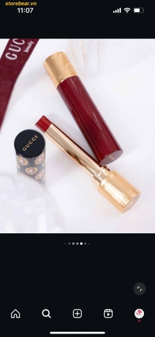 Son Gucci Rouge De Beauté Brillant Glow & Care Lip Colour 509 Rosso Ancora - Fullbox