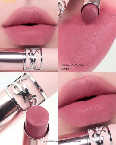 Son Môi Yves Saint Laurent YSL Lovenude Lip Blusher 6 Naughty Pink Hồng Tươi