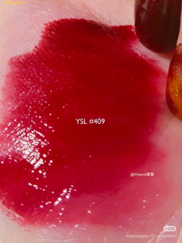 Son Kem YSL Vernis À Lèvres Water Stain – Màu 409 Burgundy Vibes Đỏ Rượu
