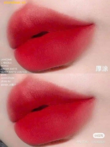 Son Lancome L'Absolu Rouge Drama Matte Lipstick 505 Attrape Coeur Màu Đỏ Hồng - fullbox