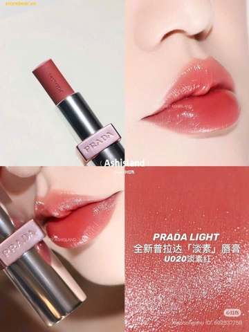 Son PRADA LIGHT Monochrome Lipcolor Balm (Refillable) U020 Rosso Đỏ Hồng