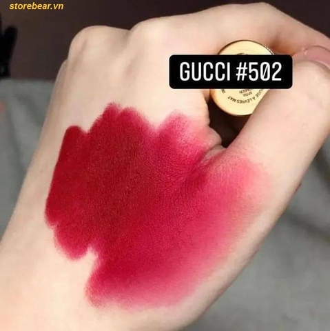 Son Gucci Rouge À Lèvres Satin Lipstick Màu 502 Eadie Scarlet Đỏ Lạnh - Fullbox