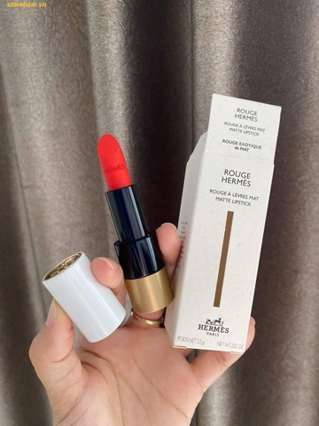 Son Hermes 46 Rouge Exotique màu hồng cam san hô
