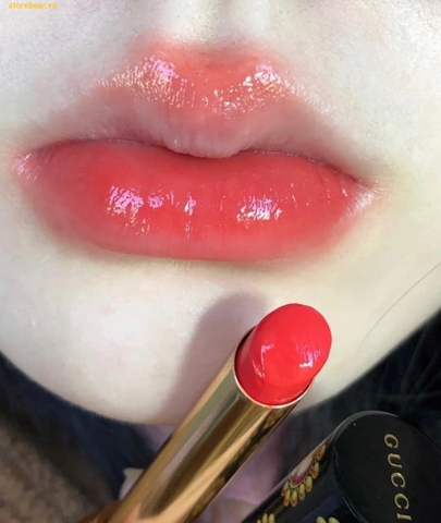 Son Gucci Rouge De Beauté Brillant 516 Margaret Ruby – Màu Đỏ Ánh Cam