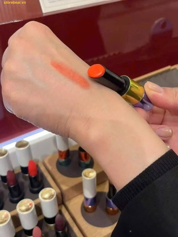 Son Rouge Hermès Rouge Brillant Silky Lipstick Shine Sheer Colour 28 Orange Flash Cam Tươi