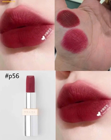 Son Prada Monochrome Hyper Matte Lipstick P56 Notte Màu Đỏ Rượu