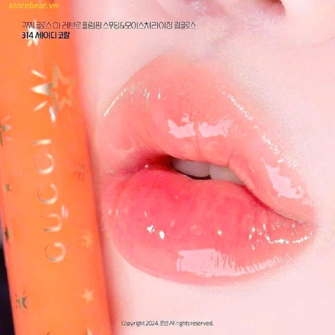 Son Dưỡng Gucci 314 Sadie Coral Cam San Hô - Gloss À Lèvres Lip Gloss