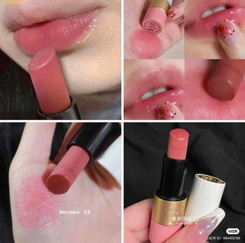 Son Dưỡng Hermès Rose Rosy Lip Enhancer 49 Rose Abricoté 4g – Màu Hồng Đất