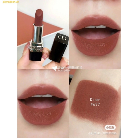 Son Dior Rouge Velvet 637 Icone Nâu Trà Pha Cam Đất