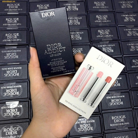 Set Son Dưỡng Dior Addict Lip Glow Màu 012 Và 001 (bản 2025)
