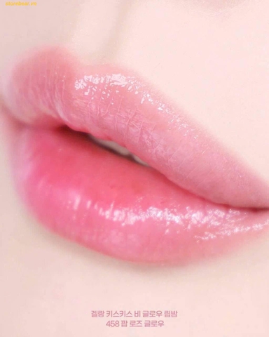 Son Dưỡng Môi Guerlain Kisskiss Bee Glow màu 458 Pop Rose Glow Hồng Baby