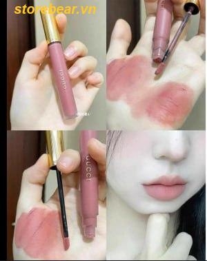 Son Kem Gucci Rouge Liquid Matte 114 Grace Cinnamon – Màu Hồng Nâu