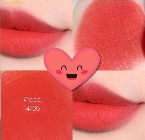 Son Prada Monochrome Soft Matte Lipstick R126 Scarlet Màu Đỏ Cam San Hô