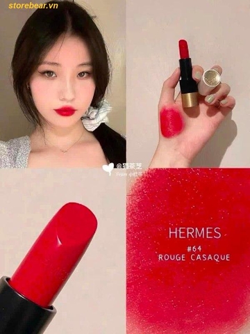 Son Hermès Rouge Hermès Matte Lipstick 64 Satine Đỏ Thuần