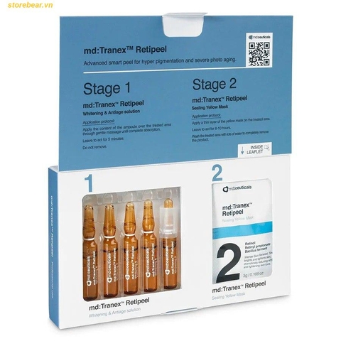 Bộ Sản Phẩm Thay Da Hỗ Trợ Giảm Nám Md:ceuticals Md Tranex Retipeel (Lẻ 1 Set)