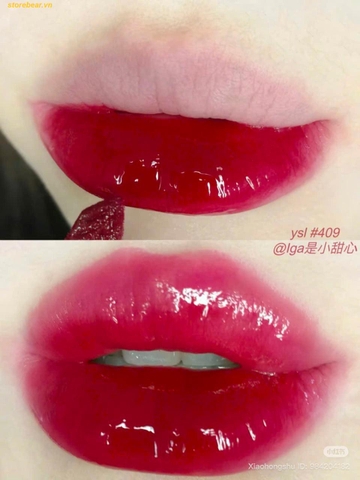 Son Kem YSL Vernis À Lèvres Water Stain – Màu 409 Burgundy Vibes Đỏ Rượu