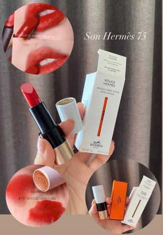Son Hermes 75 Rouge Amazone - Màu Đỏ Thuần Ánh Cam
