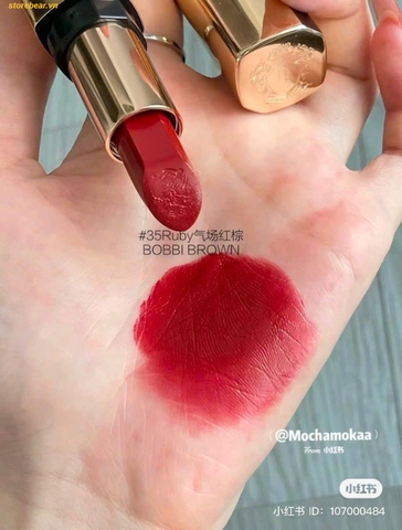 Son Bobbi Brown Luxe Lipstick - Màu 808 Ruby Fullbox Đỏ Ruby
