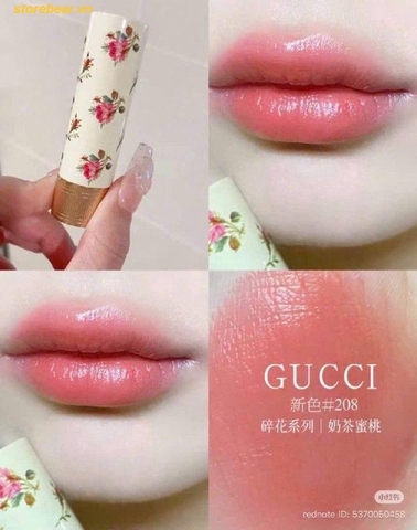 Son Môi Gucci Rouge À Lèvres Voile Lipstick 208 They Met In Argentina Màu Hồng Đất