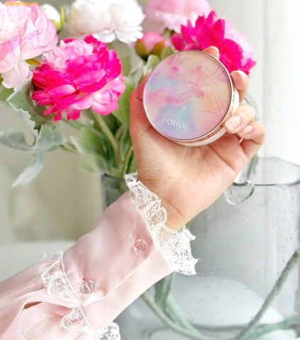 Set cushion OHUI hoa hồng Ohui 1 hộp + 2 lõi (Tone trắng Hồng nghen)