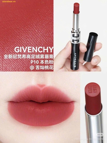 Son Givenchy Le Rouge Velvet Matte New P10 Hồng San Hô