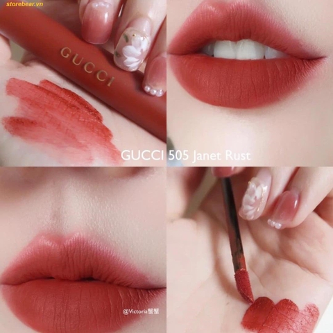 Son Kem Gucci Rouge Liquid Matte 505 Janet Rust – Màu Đỏ Đất