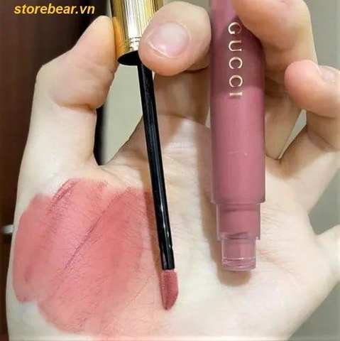 Son Kem Gucci Rouge Liquid Matte 114 Grace Cinnamon – Màu Hồng Nâu