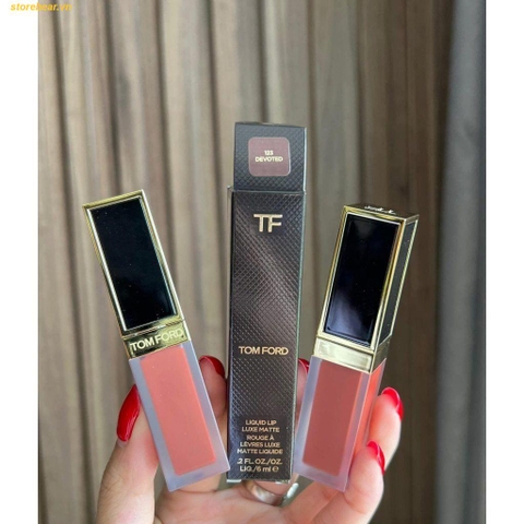 Son Kem Tom Ford Liquid Lip Luxe Matte 123 Devoted – Màu Đỏ Nâu
