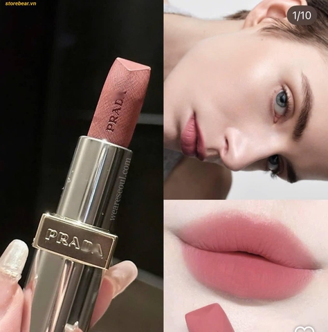 Son Prada Monochrome Soft Matte Lipstick P158 Meranti Màu Hồng Đào