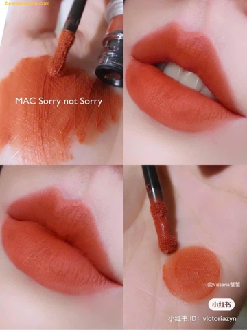 Son kèm MAC 998 Sorry Not Sorry Màu CAM CHÁY