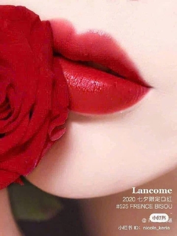 Son Lancôme L'Absolu Rouge 525 Cream French Bisou - Màu Đỏ Thuần Sang Chảnh