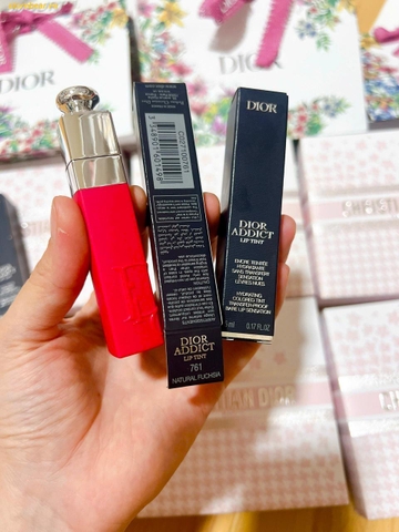 Son Dior Addict Lip Tattoo 761 Natural Fuchsia Tint – Màu Hồng Cherry Fullbox