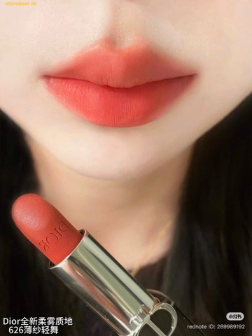 Son Dior Rouge Dior Couture Color Lipstick 626 Mousseline Veil Finish Màu Cam Gạch