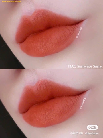 Son kèm MAC 998 Sorry Not Sorry Màu CAM CHÁY