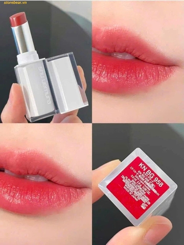 Son Shu Uemura Kinu Care Nudes Lipstick – Màu 958 Đỏ Cam Pha Hồng Nhẹ