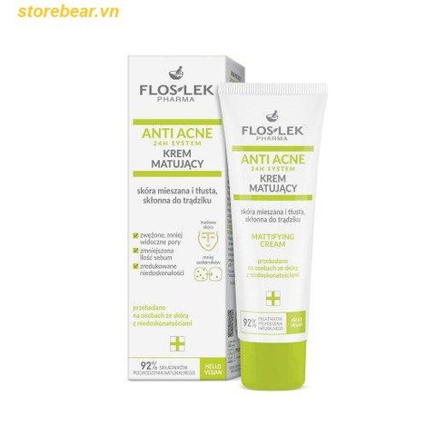 Kem dưỡng Floslek Anti acne 24h System Mattifying Cream 50ml