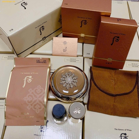 Set Cushion Hoa Niên The History of Whoo Gongjinhyang Mi Radient Essence Cushion SPF50+/PA+++ Tone 21  - Fullbox