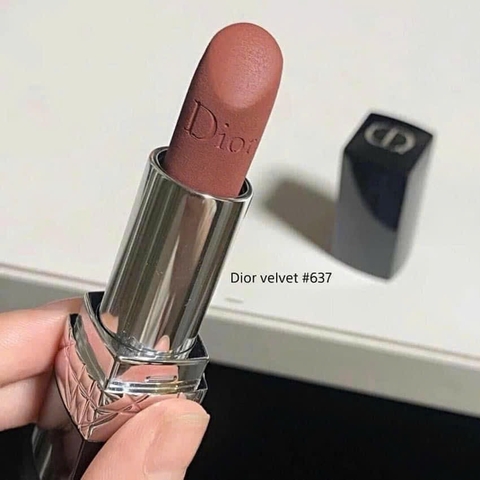 Son Dior Rouge Velvet 637 Icone Nâu Trà Pha Cam Đất