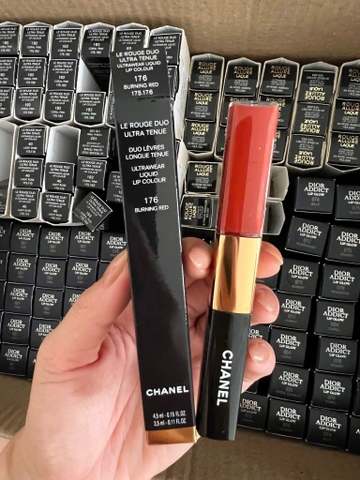 Son Kem Chanel Le Rouge Duo Ultra Tenue 176 - Burning Red Màu Đỏ Cam