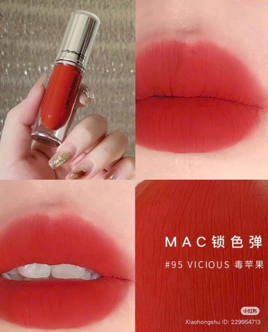 Son Kem MAC Locked Kiss Ink - Màu 95 Vicious Silky Rose Đỏ Cam